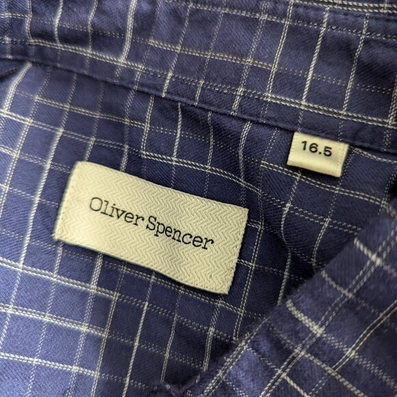 OLIVER SPENCER - Graphic check shirt - Sz 16.5 - Picture 7 of 9